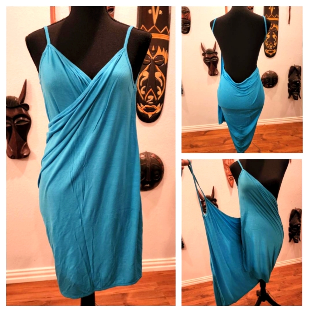 Blue, EZ-Wrap, Spaghetti-Strap, Beach Coverup, One Size